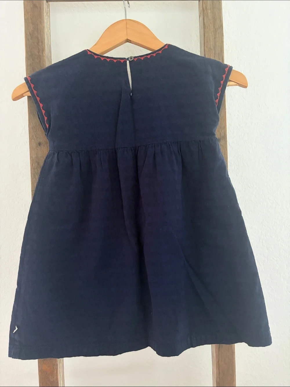 Lucky Brand Girls Navy Embroidered Dress